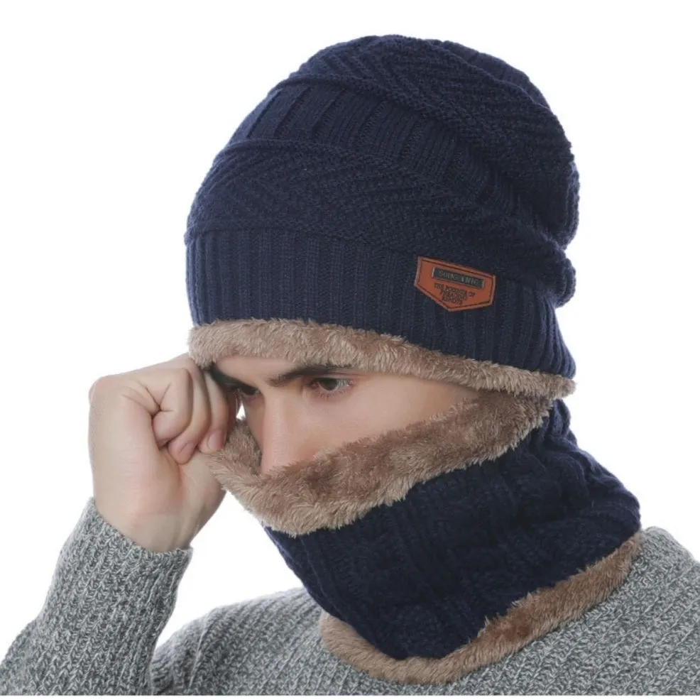 Winter Hat with Neck Warmer (Skullies & Beanies) For Men and Women 012354