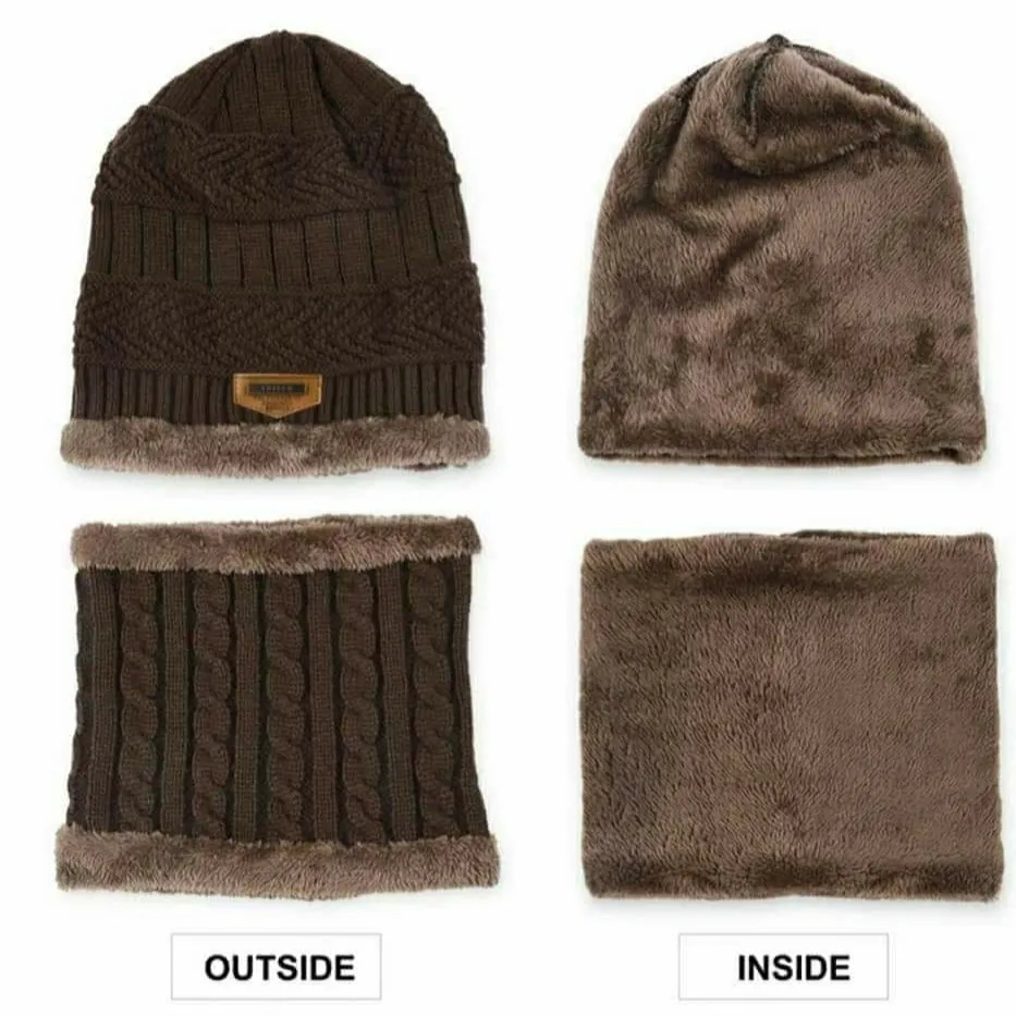 Winter Hat with Neck Warmer (Skullies & Beanies) For Men and Women 012354
