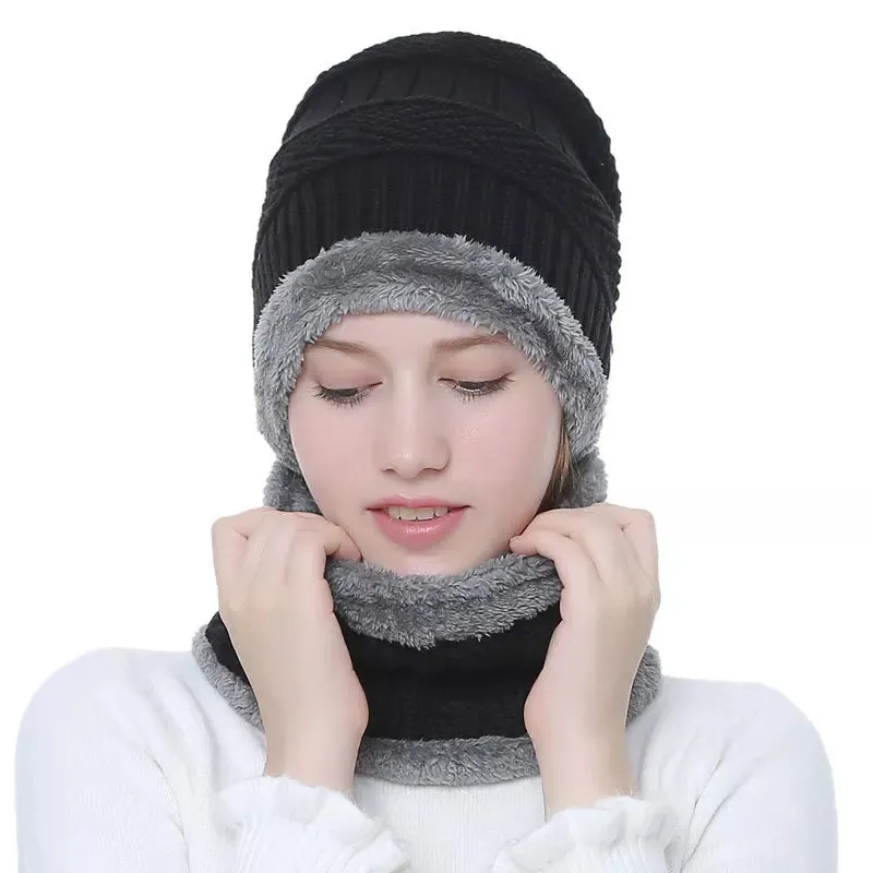 Winter Hat with Neck Warmer (Skullies & Beanies) For Men and Women 012354